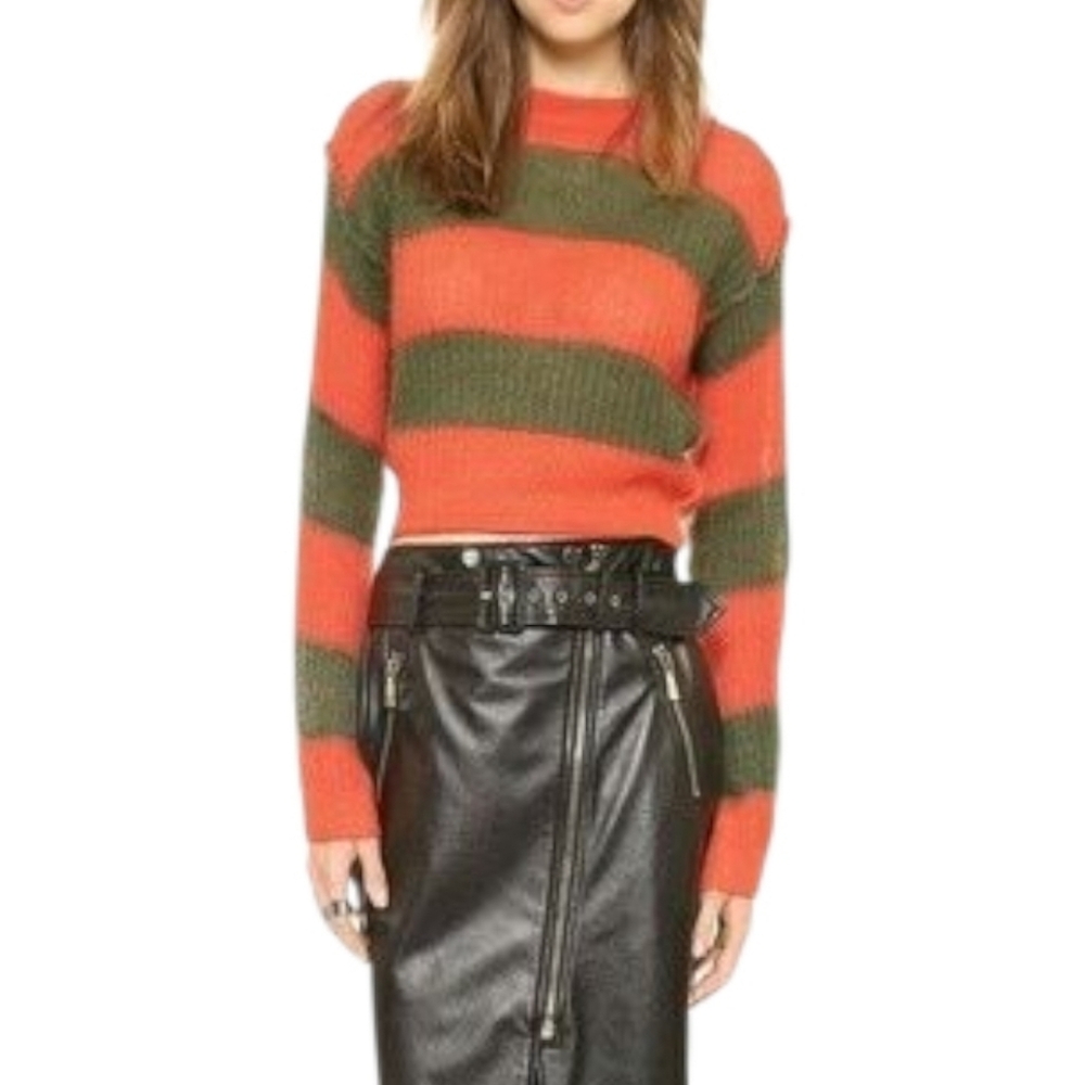Maison Martin Margiela MM6Orange and Green Striped Sweater
